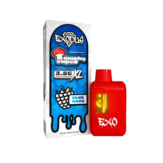 Exodus Mushy Vapes XL Mushroom Disposable — Blue Razz — 3.5g