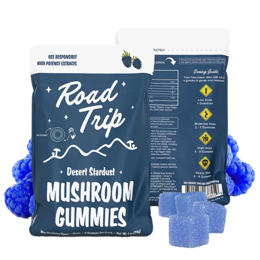Road Trip Desert Stardust Mushroom Gummies — Blue Raspberry — 8ct