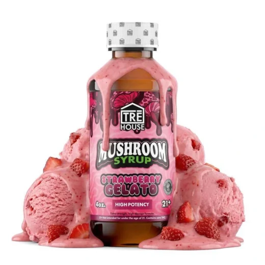 Tre House Magic Mushroom Syrup — Strawberry Gelato — 4 oz